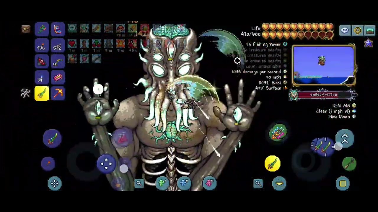 Terraria how to beat Moonlord use Terra blade