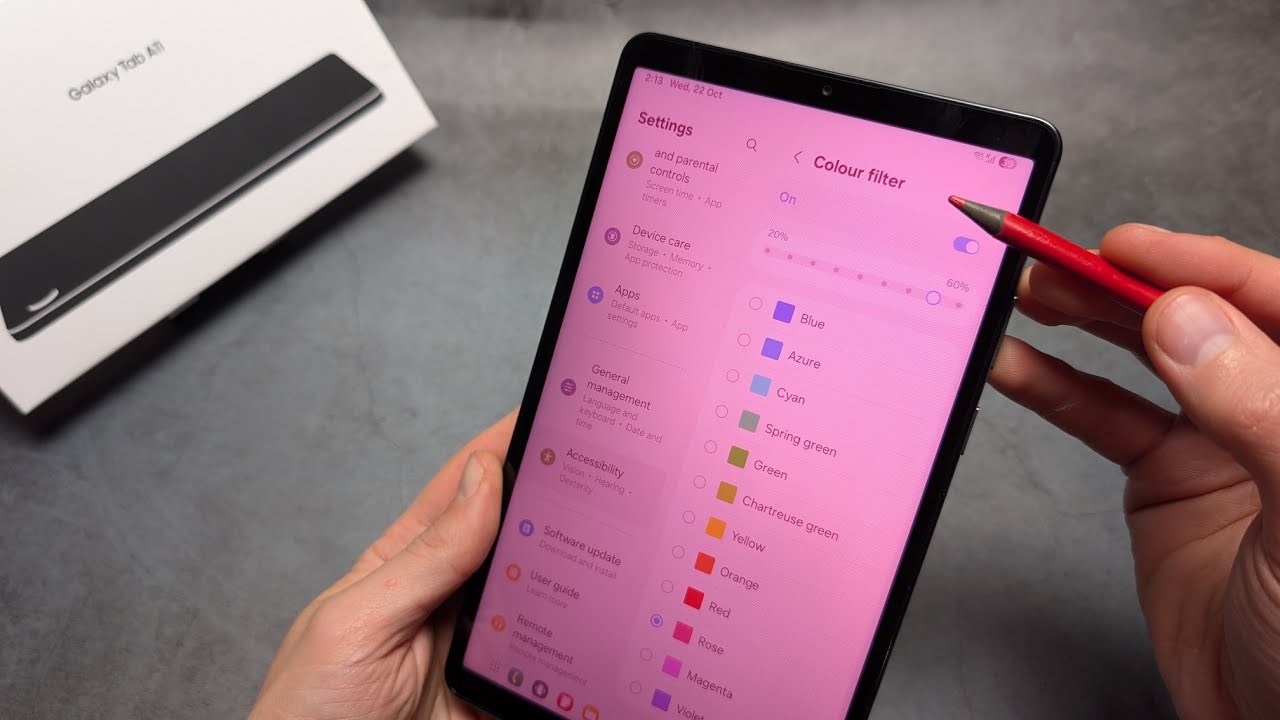 Включить функции улучшения зрения, цветокоррекции, фильтров и инверсии на Samsung Galaxy Tab A11 ...