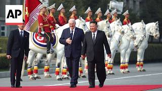 Kim Jong Un Greets Belarus Lukashenko As He Arrives In North Korea
