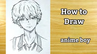 Easy to draw Anime boy step by step