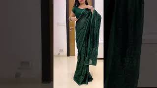How to drape sequin Saree/ how to drape saree for party / party wear look