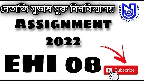 NSOU BDP EHI - 08 Assignment Answer 2022 | History paper EHI 08 | Style With BONI