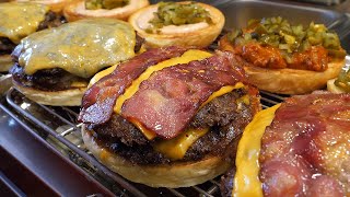 american style smash double cheeseburger - korean street food