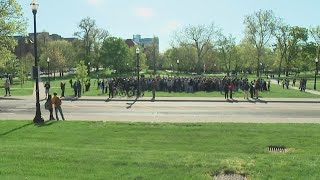 Hundreds gather on Ohio State campus protesting Israel-Hamas war