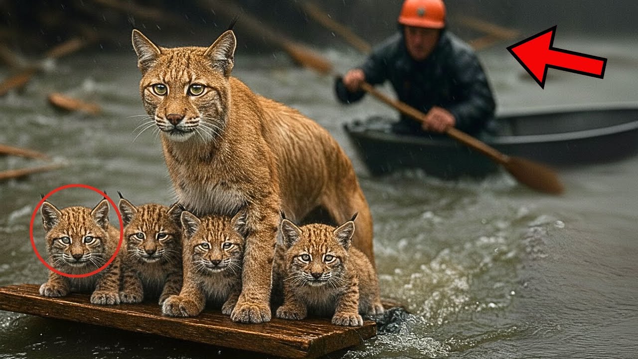 BOBCAT FACED THE CURRENT TO SAVE HER CUBS, But What Happened Next Left Her Stunned