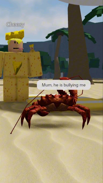 Cheesy bullies a tiny crab 😳 #tsb #roblox #shorts