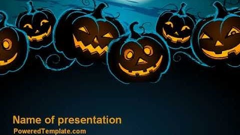 Free Blue Halloween Night PowerPoint Template by PoweredTemplate.com