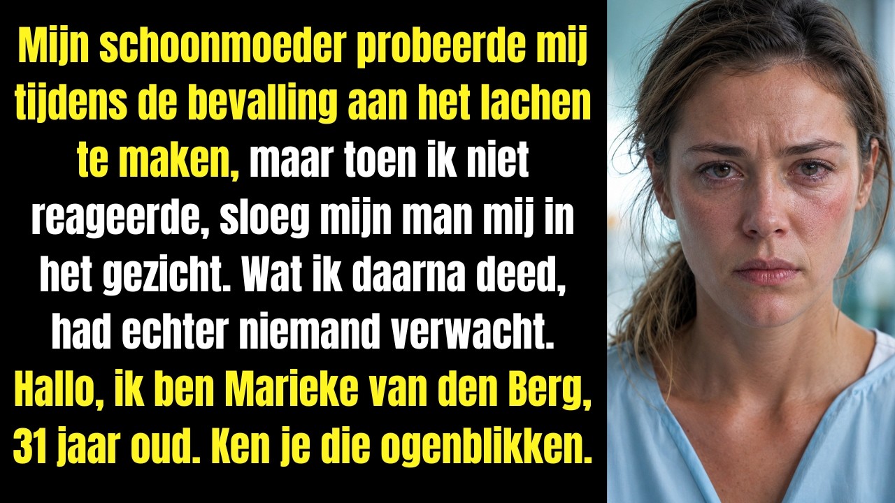 Mijn schoonmoeder stond naast mijn bed met haar telefoon omhoog en zei: "Lach eens, Marieke. Dit hoort een gelukkig moment te zijn." Ik lag in de verloskamer, veertien uur in de weeën, en mijn man...