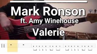 Mark Ronson - Valerie (feat. Amy Winehouse)(Bass Cover) TABS