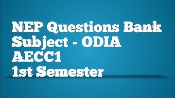 +3 FIRST SEMESTER Odia AECC ARTS Sambalpur University Dec 2024 NEP
