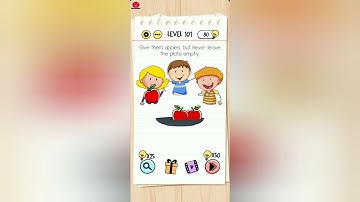 Brain Test Level 101 give them apples but never leave the plate emply