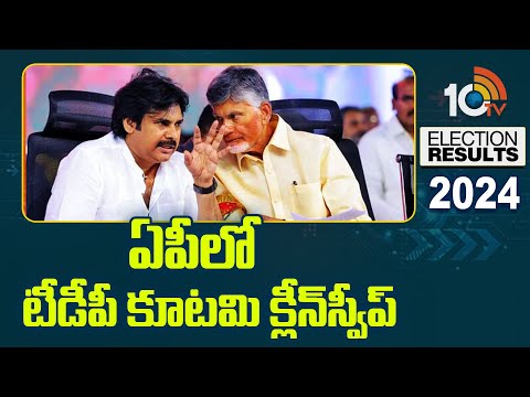 TDP Alliance Cleansweep in AP | AP Election Results 2024 | ఏపీలో టీడీపీ కూటమి క్లీన్‍స్వీప్ | 10TV