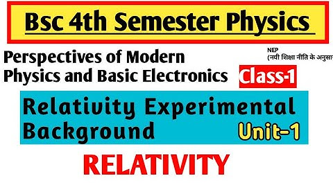 Relativity | Perspective of Modern Physics | Bsc 4th Semester Physics unit1 | bsc 4th sem #physics