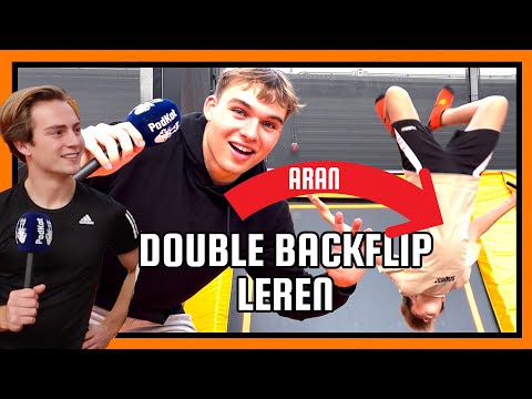 DOUBLE BACKFLIP LEREN |  Aran en Job krijgen les in Jumpin' Noordwijk