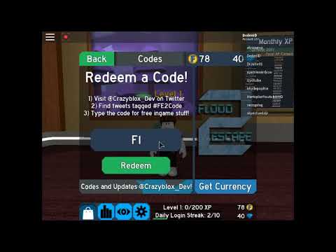 2018 roblox cheat codes flood escape 2