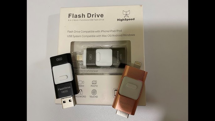 Clé USB Multi Port OTG 128 Go - Micro USB - Mini USB iphone - Mémoire flash  - SOUMARI