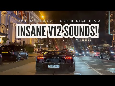 *CRAZY* Lamborghini Aventador SVj DESTROYS London! *INSANE V12 SOUNDS, FLAMES, REVS & REACTIONS!