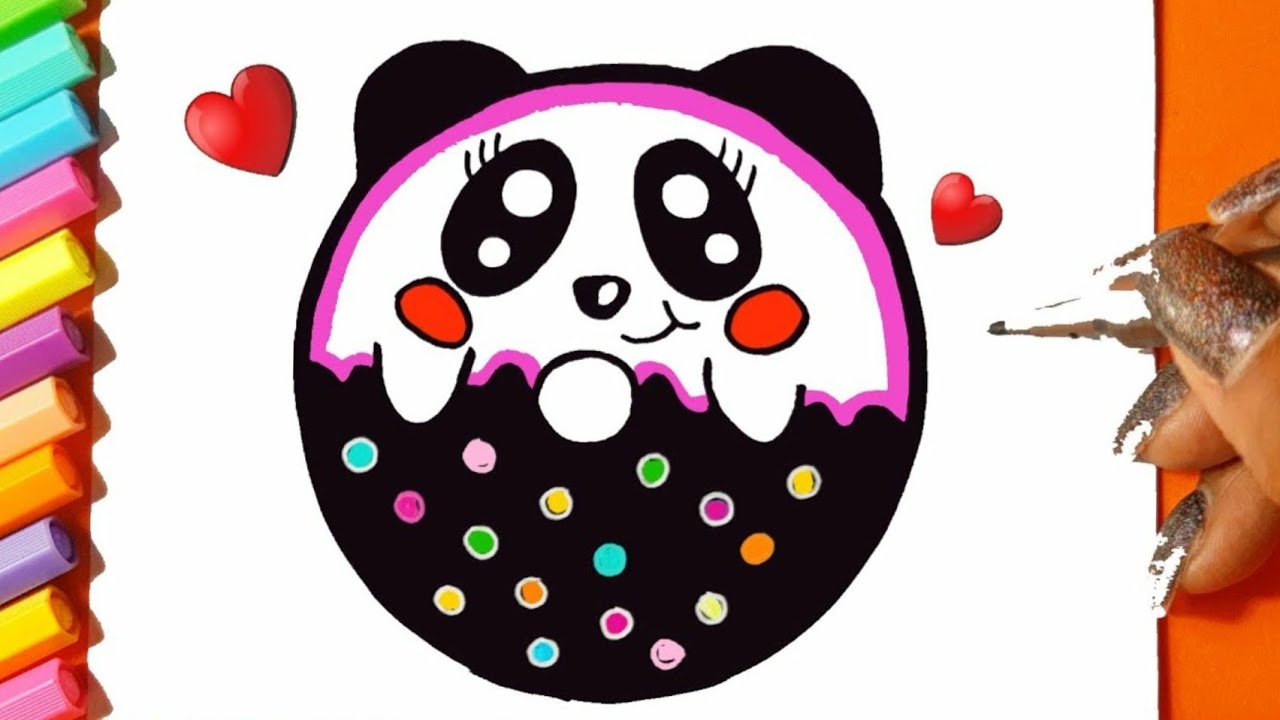 How to draw PANDA DONUT Kawaiil Como desenhar PANDA DONUT Kawaii