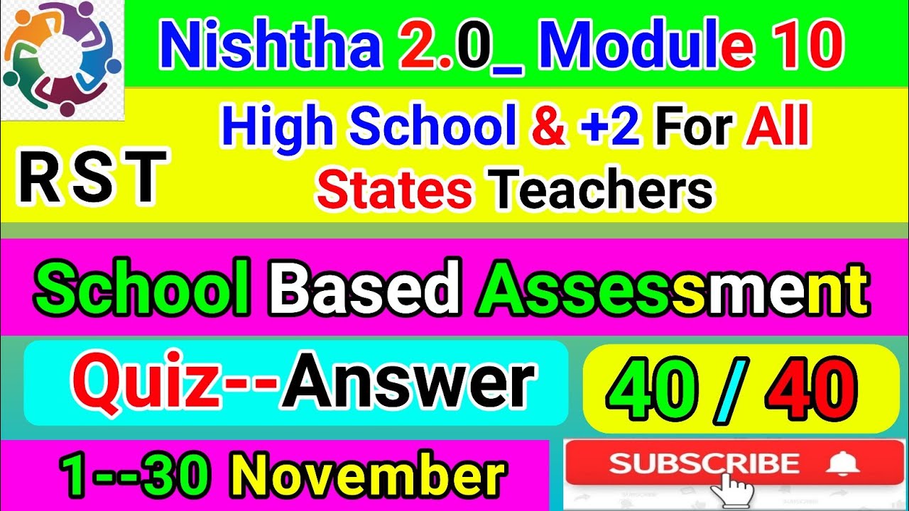 Download School Based Assessment Answer | Nishtha Module 10 Quiz Answer | Module 10 Quiz Answer In English