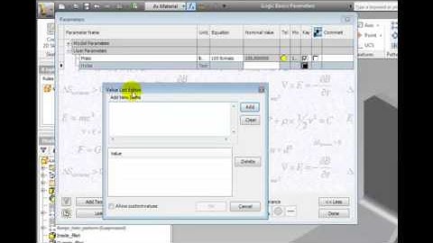 Autodesk Inventor 2012 Tutorials   iLogic Part 2   Parameters   YouTube