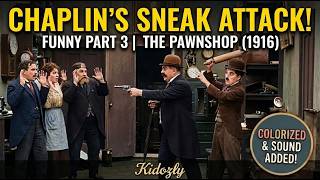 Charlie Chaplin: The Pawnshop Epic Finale! 🎩 (Colorized &amp; Voice Added)