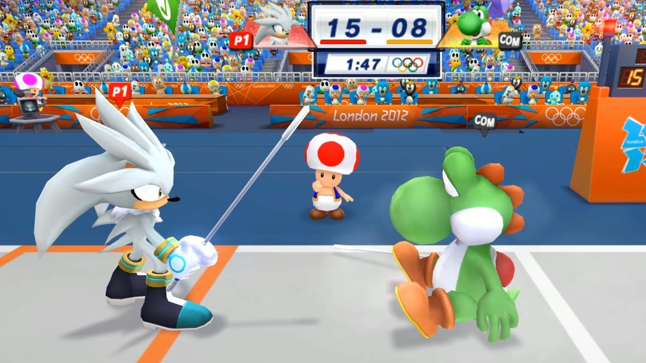 Mario & Sonic At The London 2012 Olympic Games Fencing #44 With Silver & Knuckles ( Com Hard )