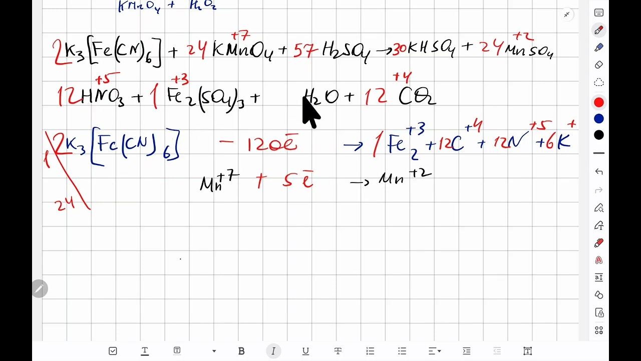 Oksidlanish-qaytarilish reaksiyalari tenglashtirish 