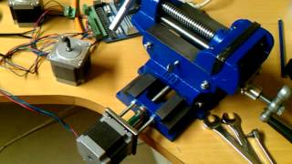 CNC testing of x axis on cross slide vice
