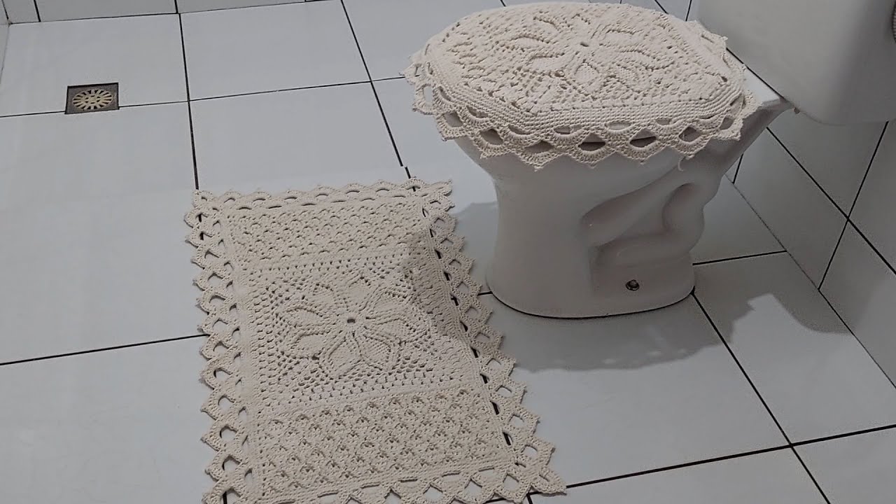 JOGO DE BANHEIRO RELEVO (base) CROCHÊ DA PATRICIA