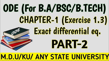 Ode exercise-1.3(question-4) part-2 #Ode #chapter1 #bsc1styear #mdu