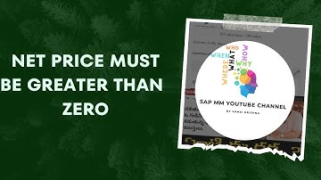 Net Price Must Be Greater Than Zero #Error