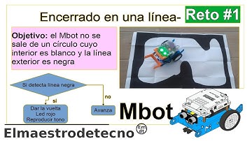Mbot con sensor de línea | Primera práctica: encerrado en línea negra (Reto 1)