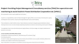 Project: Management Consultancy for supervision and monitoring to Kashmir Corporation Ltd.