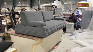 tufted adjustable width sofa Chesterfield sofa