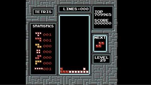 10 lines with DAS 29 start - NES Tetris