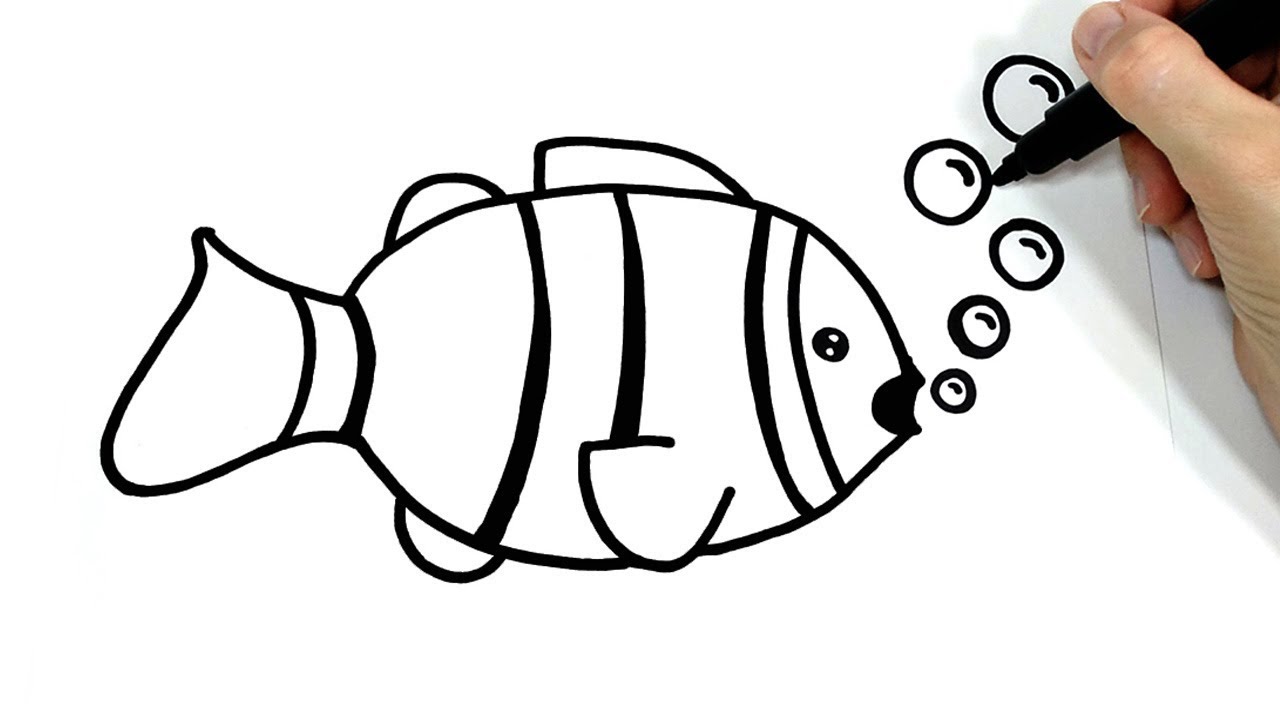 Como dibujar un pez fácil para niños - YouTube