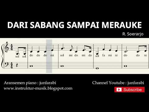 Not Balok Dari Sabang Sampai Merauke - Lagu Wajib Nasional - Doremi / Solmisasi