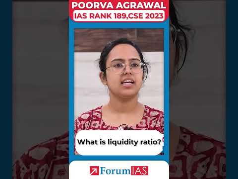 What is liquidity ratio? | IAS Topper Poorva Agrawal #shorts