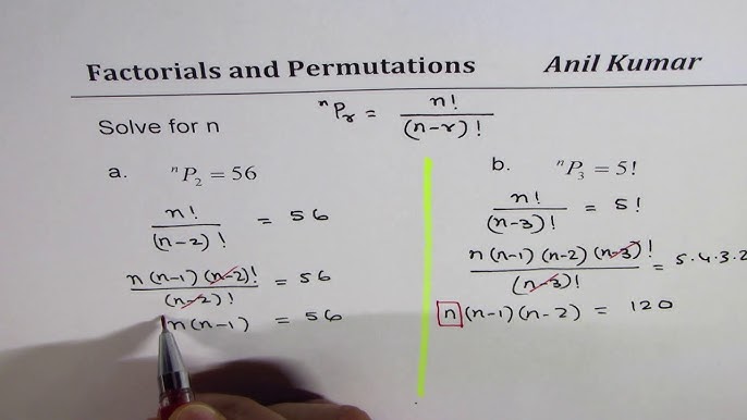 Np3 5 Factorial Trick To Solve W O Calculator Ib Math Youtube