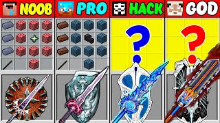 Minecraft NOOB vs PRO vs HACKER vs GOD MAGIC SWORD AND SHIELD Crafting Challenge (Animation)