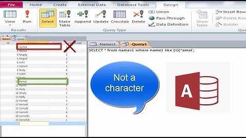 Like operator in sql query access database