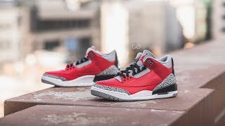 red jordan threes