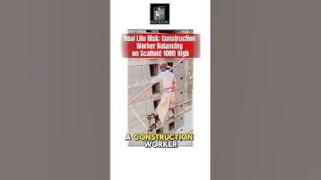 Real Life Risk: Construction Worker Balancing on Scaffold 100ft High #construction #shorts