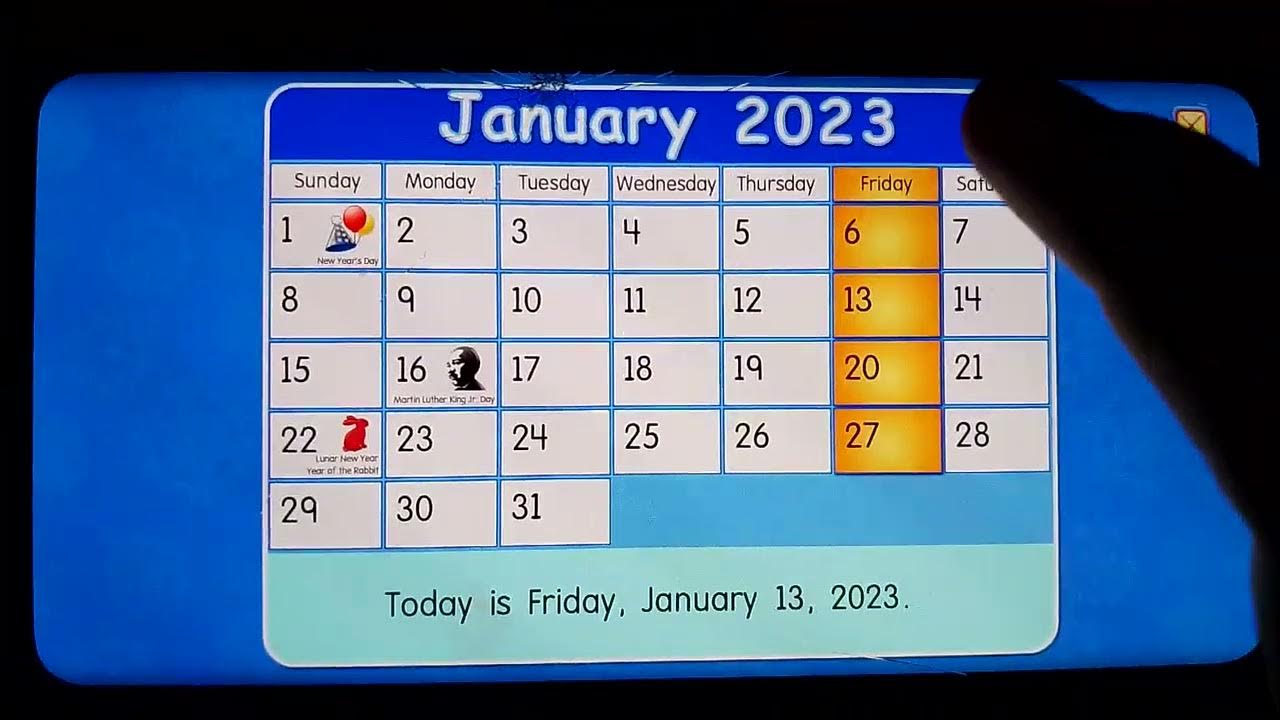 Starfall: The "January 13, 2023" Calender - YouTube