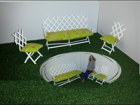 Como fazer um banco e cadeiras boneca Garden