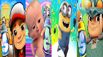 BABY Run VS Despicable Me Minion Rush BILLION DOWNLOADS PARTY VS Subway Surfers Greece VS COPENHAGEN