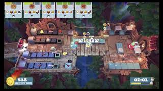 [Overcooked 2] Campfire Cook Off - 3 stars - 4 players (3-1 to 3-4 and Kevin 1)