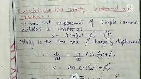 #WaveopticsPHASE RELATION B/W DISPLACEMENT,VELOCITY AND ACCELERATION AND GRAPHICAL REPRESENTATION