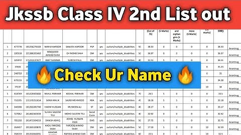 JKSSB Class IV 2nd List Out 🔥 Check ur Name 🔥 @OfficialJKUT