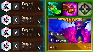 I MADE A 6 SNIPER 6 DRYAD AZIR! HE ONE-SHOT EVERYTHING HE TOUCHED! TFT SET 11